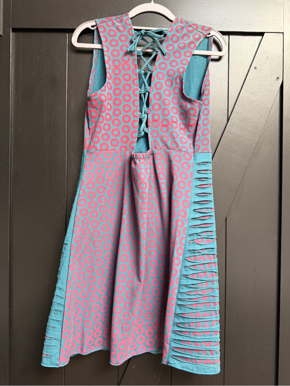 Jayli Phish Stonewashed Razor Cut Mini Donut Dress Embroidered Logo - Large NWOT - Picture 8 of 12